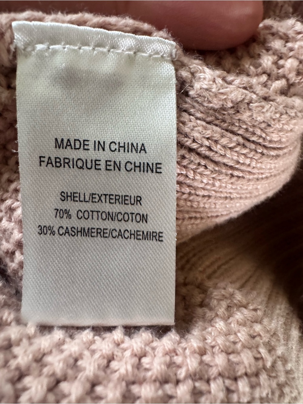 Theory Beige Knit Sweater High/Low Hem - 70%, Cotton, 30% Cashmere - Picture 6 of 6